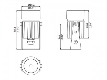 1X3W LED 投光灯