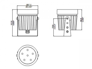 6X1W LED 投光灯