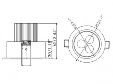 5W-7W-8W LED ダウンライト