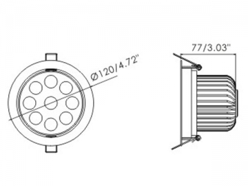 16W-20W-25W LED ダウンライト