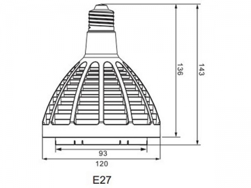 고출력 E27 LED 반사컵 램프