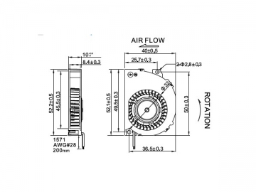 40×52×10mm DC 블로워팬